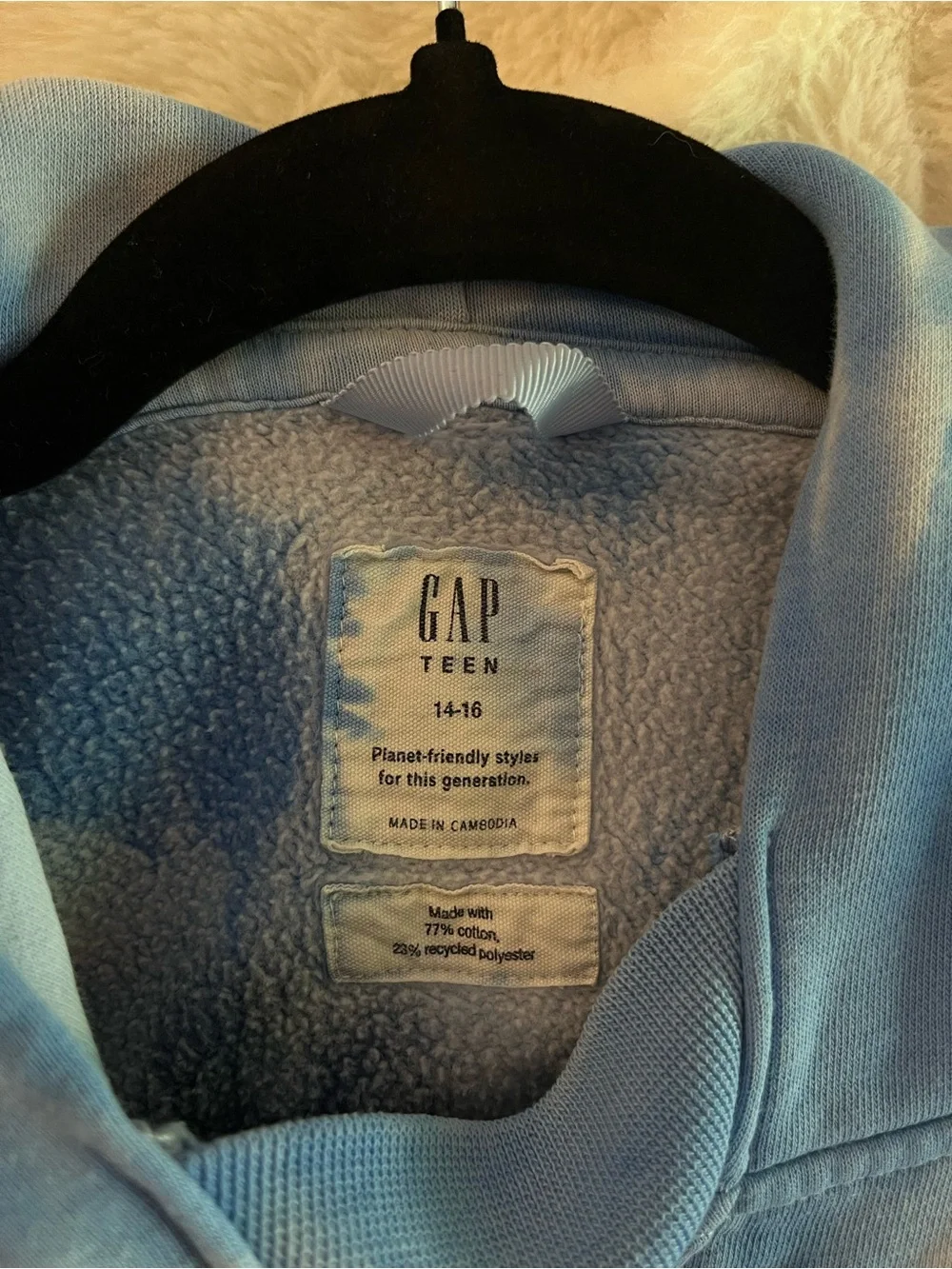 GAP Teen Blue Tie-Dye Pullover Hoodie Sweatshirt